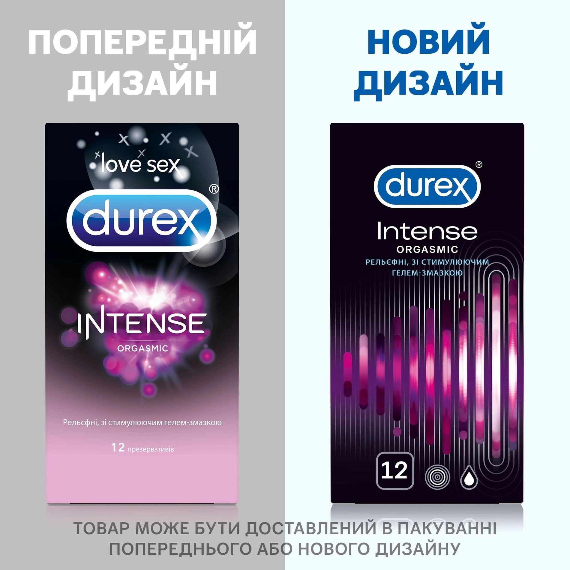 Durex Презервативы Intense Orgasmic Рельефные, со стимулирующим гелем-смазкой, 12 шт - фото N3