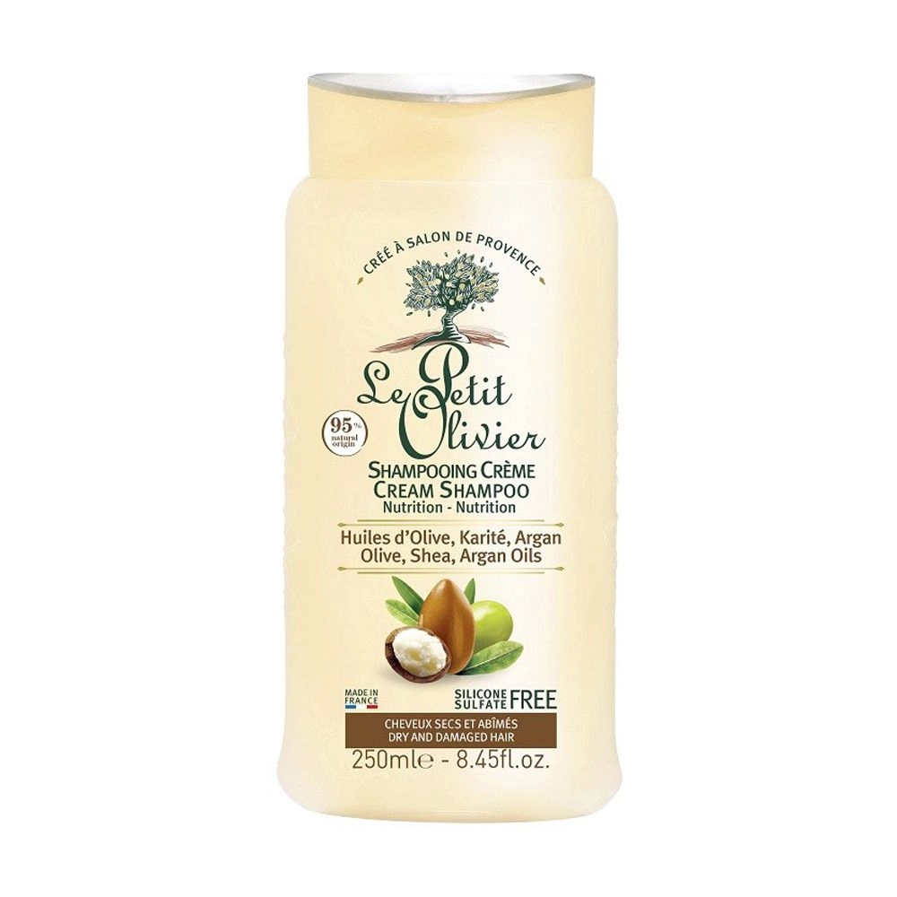 Le Petit Olivier Живильний шампунь Olive, Shea, Argan Oils Nutrition Cream Shampoo для сухого та пошкодженого волосся, 250 мл - фото N1