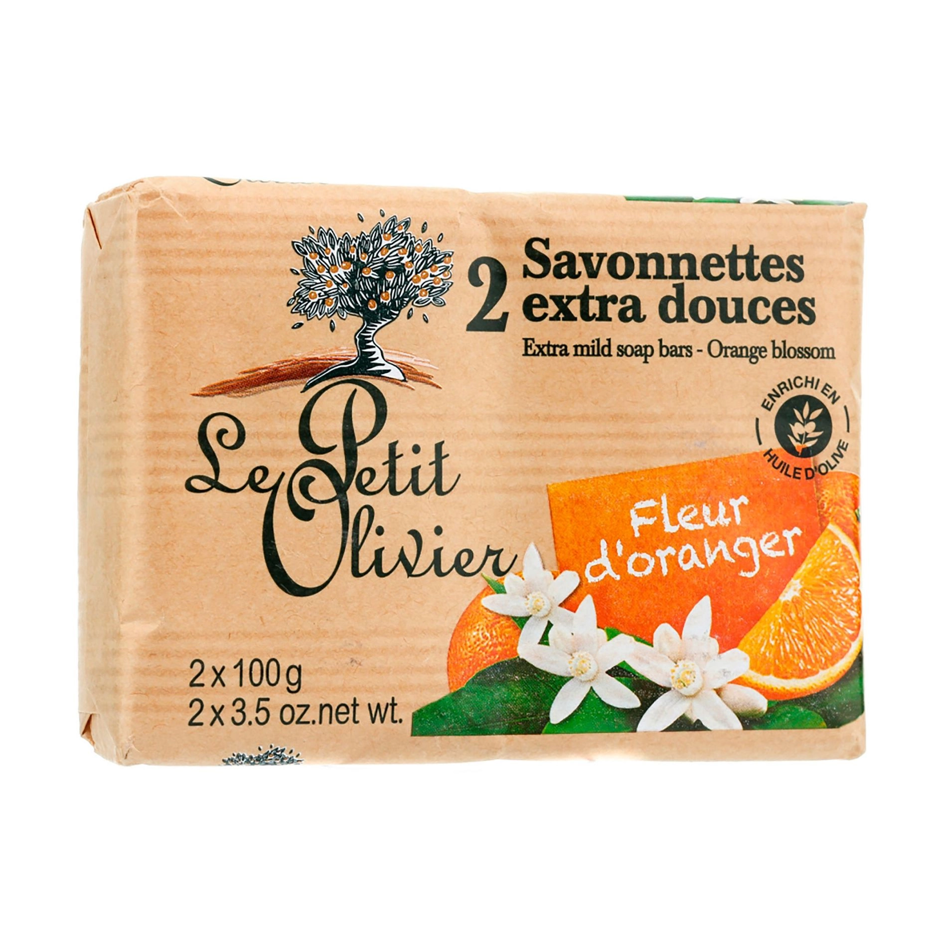 Le Petit Olivier Экстра нежное мыло Цветы апельсина, 2*100 г - фото N1