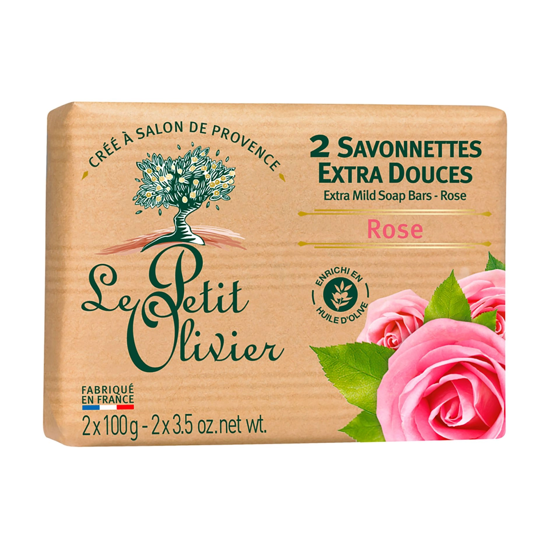 Le Petit Olivier Екстра ніжне мило Троянда, 2*100 г - фото N1