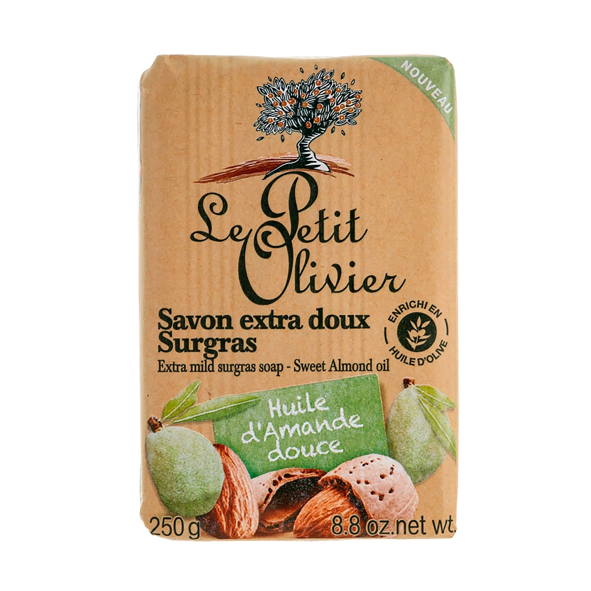 Le Petit Olivier Экстра нежное мыло Масло сладкого миндаля, 250 г - фото N1