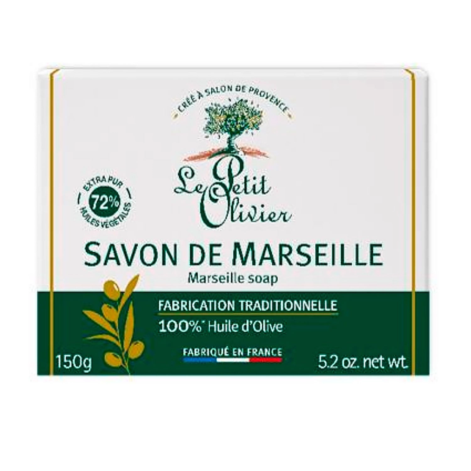 Le Petit Olivier Марсельское мыло с оливковым маслом, 150 г - фото N1