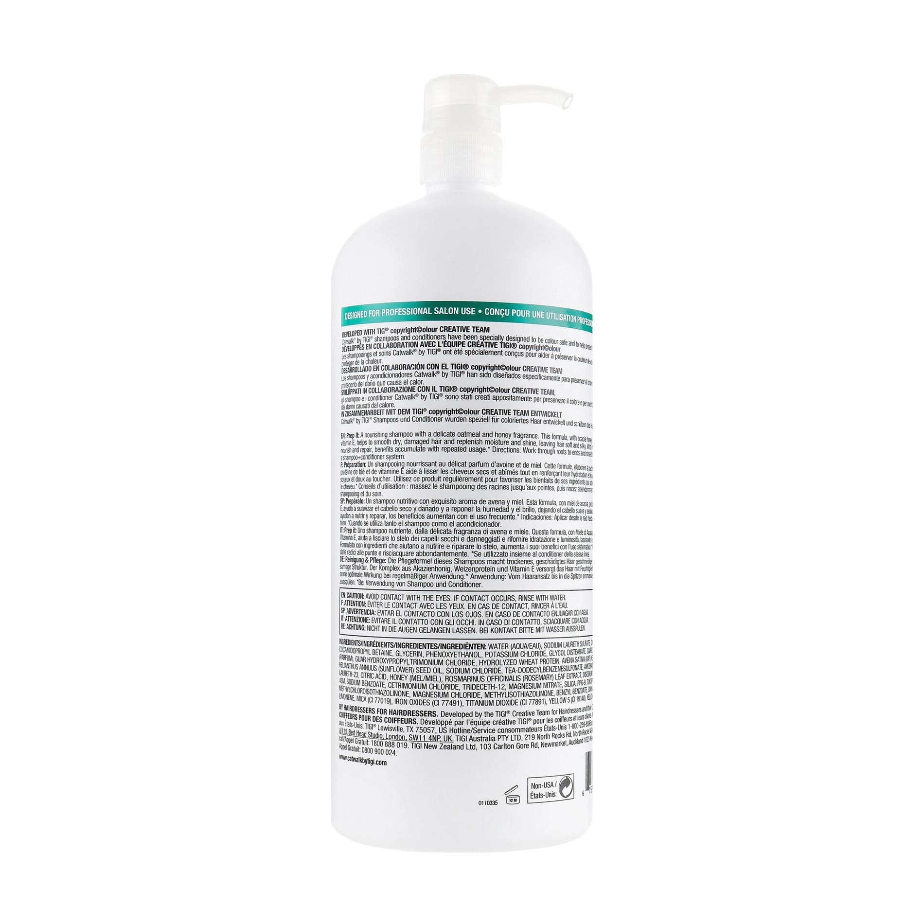 TIGI Питательный шампунь Catwalk Oatmeal & Honey Shampoo для сухих и поврежденных волос, 1.5 л - фото N2