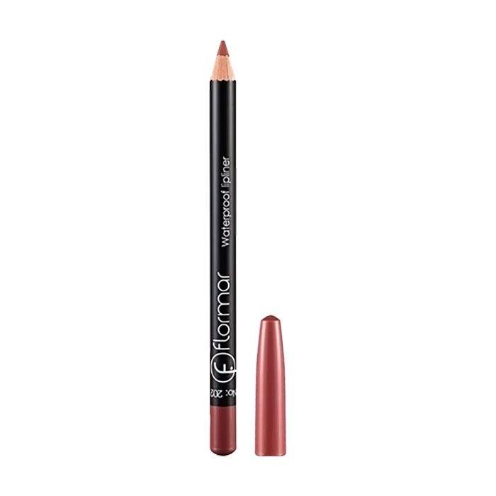 Flormar Водостойкий карандаш для губ Waterproof Lipliner 202 Soft Pink Brown, 1.14 г - фото N1