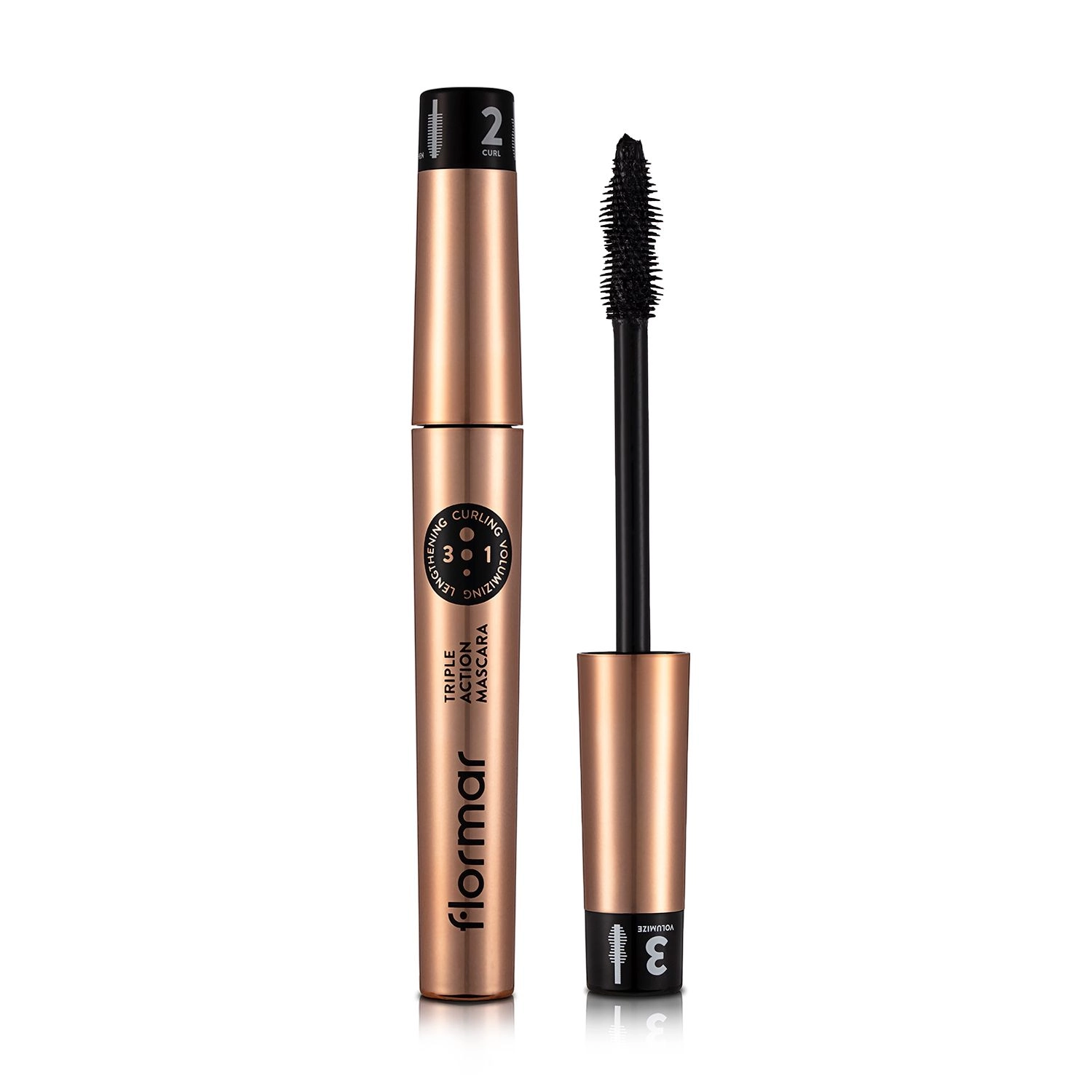 Flormar Туш для вій Triple Action Mascara Black, 8 мл - фото N1