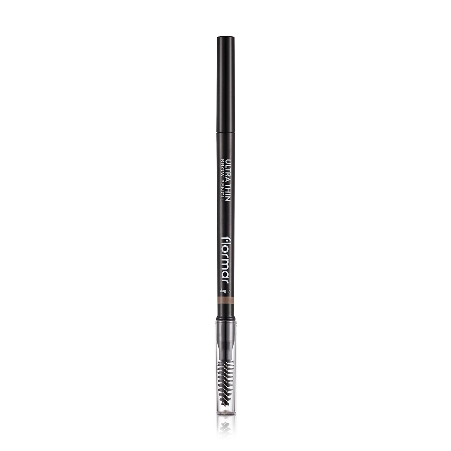 Flormar Ультратонкий олівець для брів Ultra Thin Brow Pencil зі щіточкою, 01 Beige, 0.14 г - фото N1