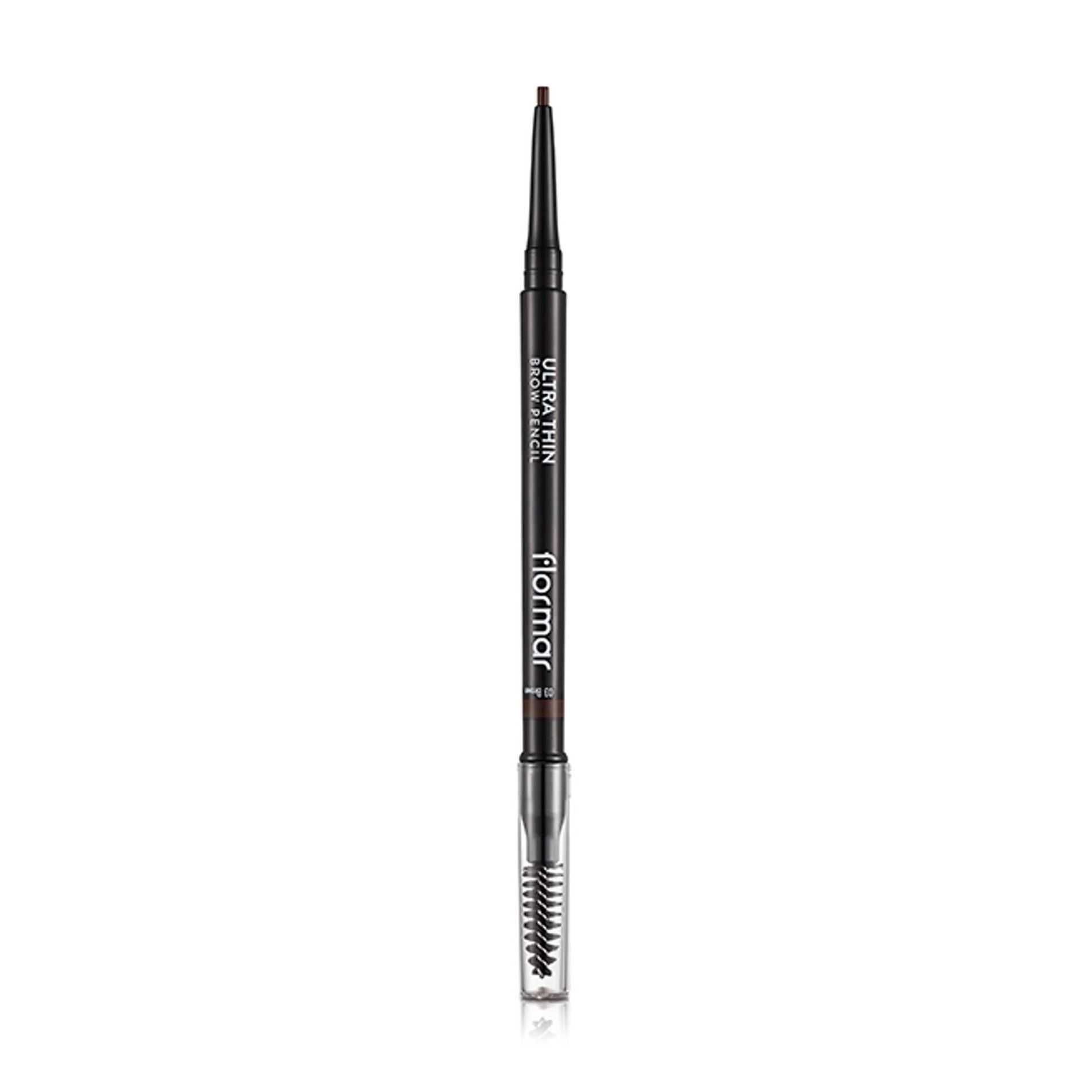 Flormar Ультратонкий карандаш для бровей Ultra Thin Brow Pencil со щеточкой, 03 Brown, 0.14 г - фото N1