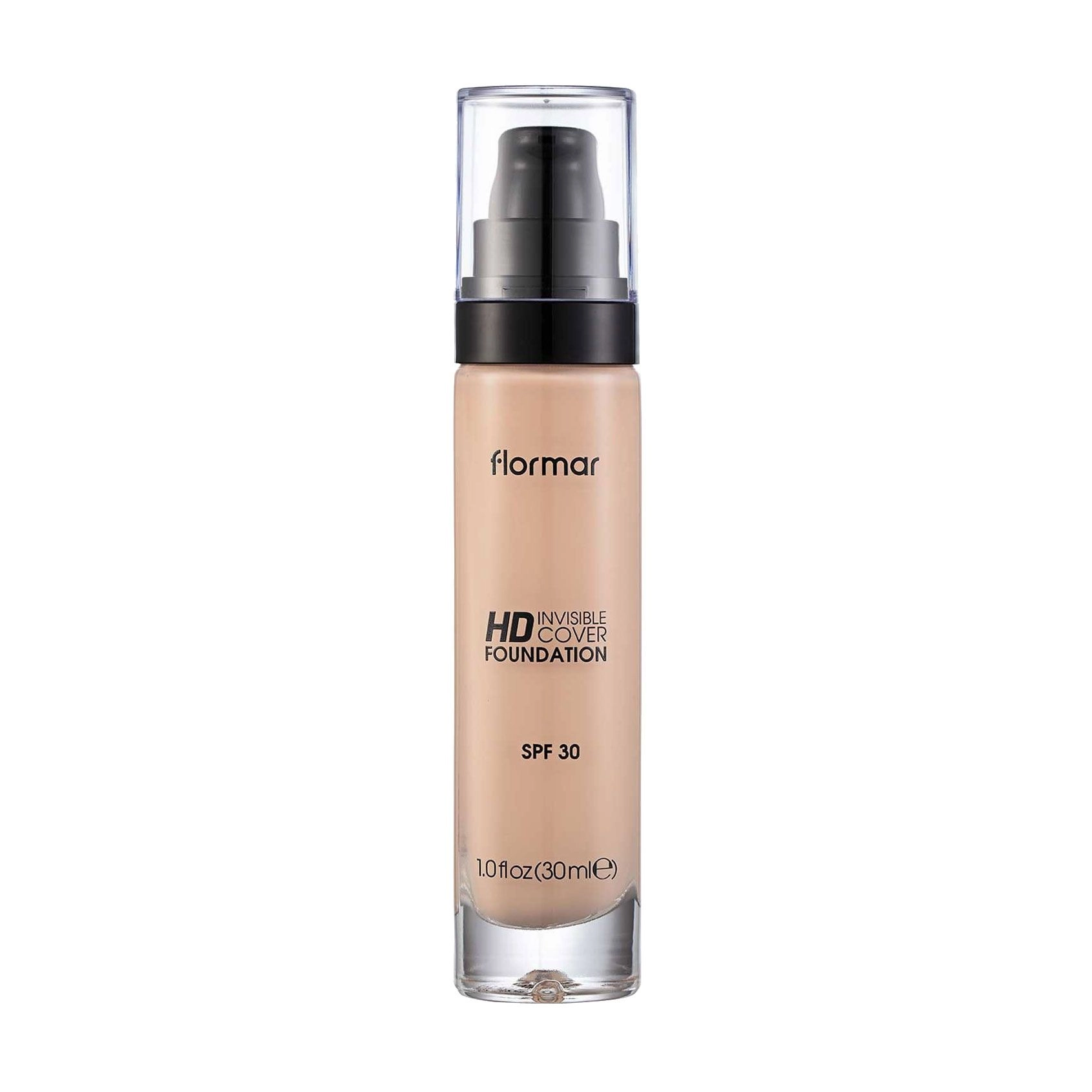 Flormar Тональная основа для лица Invisible Cover HD Foundation SPF 30, 020 Porcelain, 30 мл - фото N1