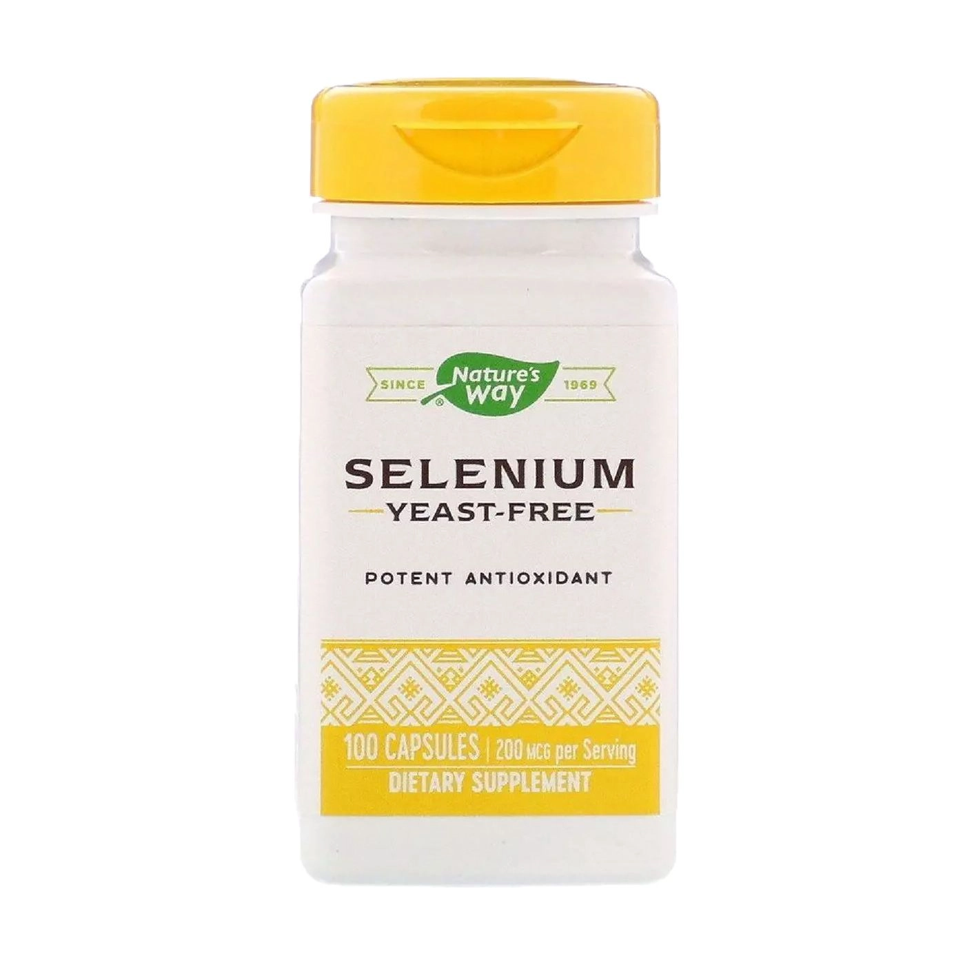 Пищевая добавка в капсулах Селен - Nature's Way Selenium Yeast Free, 200 мкг, 100 шт - фото N1