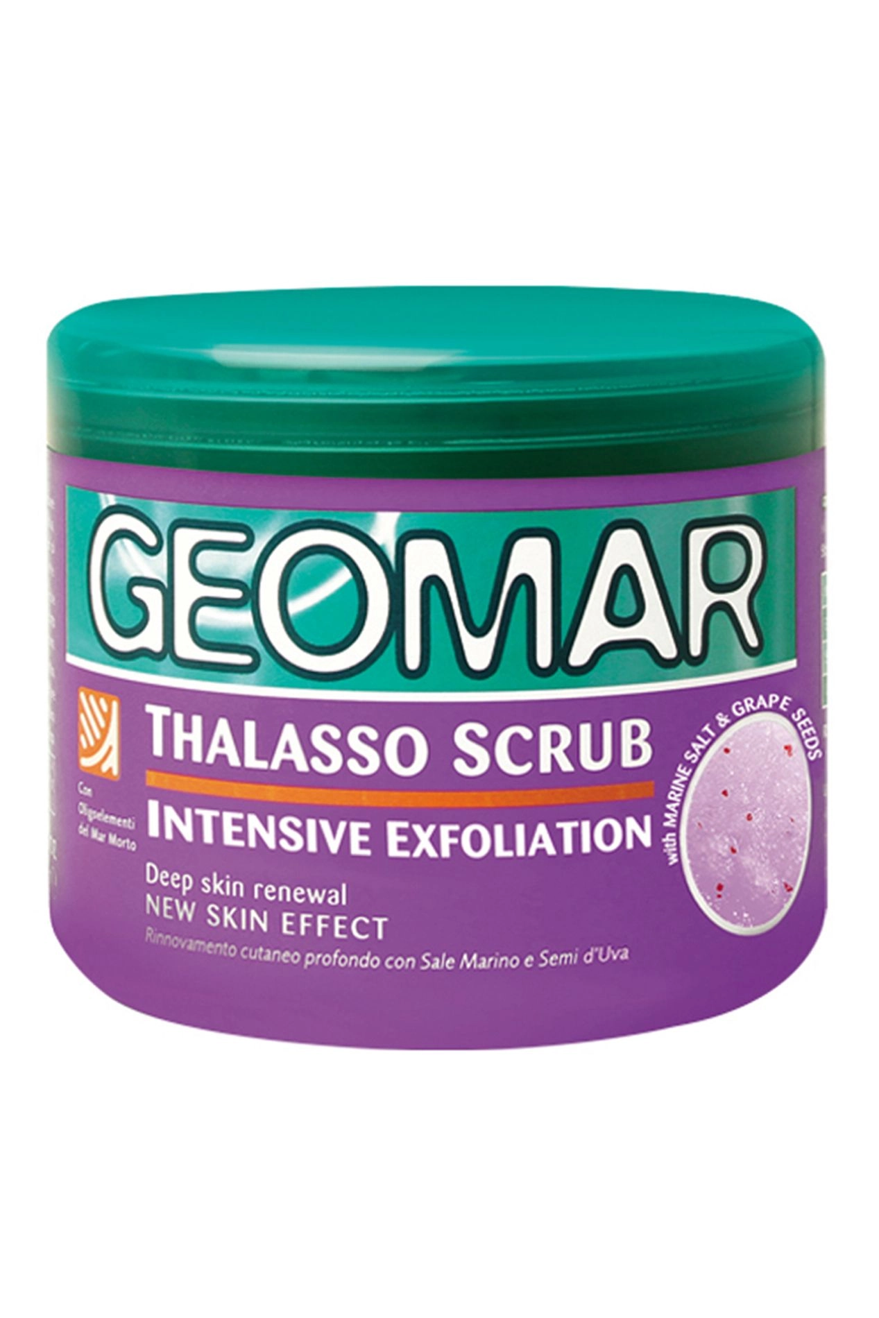 Geomar Скраб для тіла Body Thalasso відлущуючий з Морською сіллю та насінням Винограду, 600г - фото N1