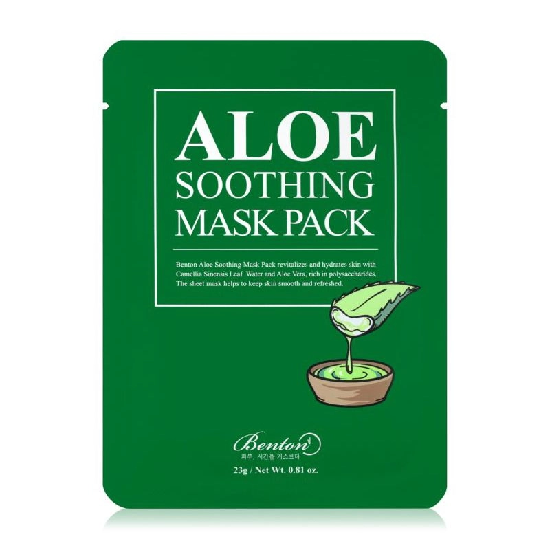 Benton Тканинна маска для обличчя Aloe Soothing Mask заспокійлива з екстрактом алое, 1 шт*23 мл - фото N1