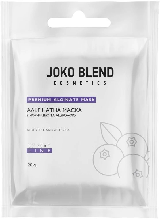 Антивікова альгінатна маска з чорницею та ацеролом - Joko Blend Premium Alginate Mask, 20 г - фото N1