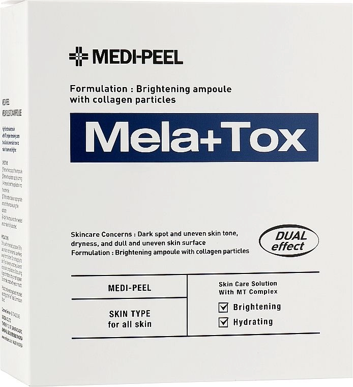 Ампульная осветляющая сыворотка против пигментации - Medi peel Mela + Tox Ampoule, 30 мл - фото N2