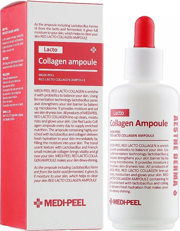 Ампульна сироватка з колагеном і біфідобактеріями - Medi peel Red Lacto Collagen Ampoule, 70 мл - фото N1