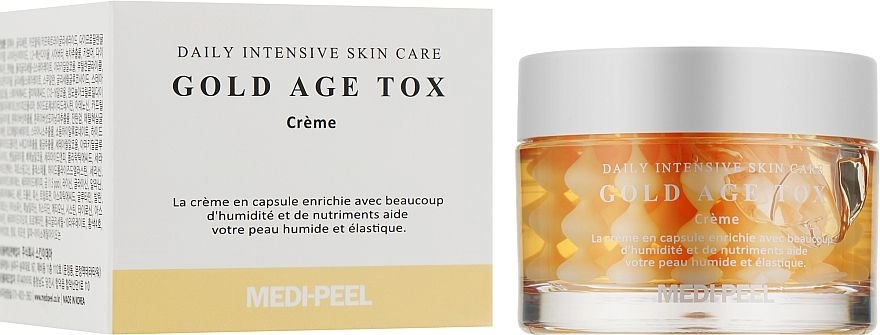 Антивіковий капсульний крем з екстрактом золотого шовкопряда - Medi peel Gold Age Tox Cream, 50 мл - фото N4