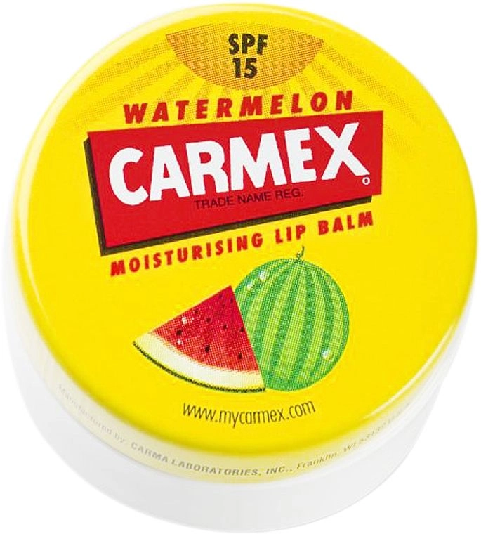 Бальзам для губ "Кавун" SPF15 - Carmex Lip Balm Water Mellon, баночка, 7,5 г - фото N1