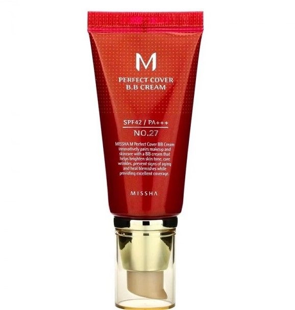 BB-крем для обличчя - Missha Perfect Cover BB Cream SPF42 PA+++, 27 тон - Honey beige, 50 мл - фото N1