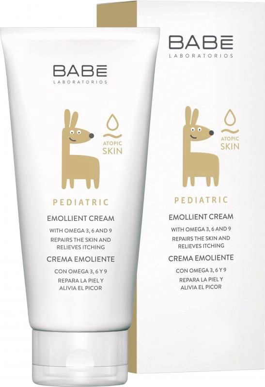 Детский увлажняющий крем-эмолиент для сухой и атопической кожи - BABE Laboratorios PEDIATRIC Emollient Cream, 200 мл - фото N1