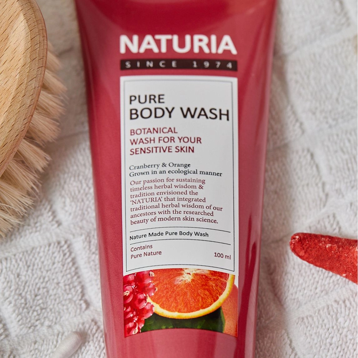 Naturia Pure Body Wash Cranberry and Orange Гель для душу журавлина-Апельсин 100 мл - фото N3