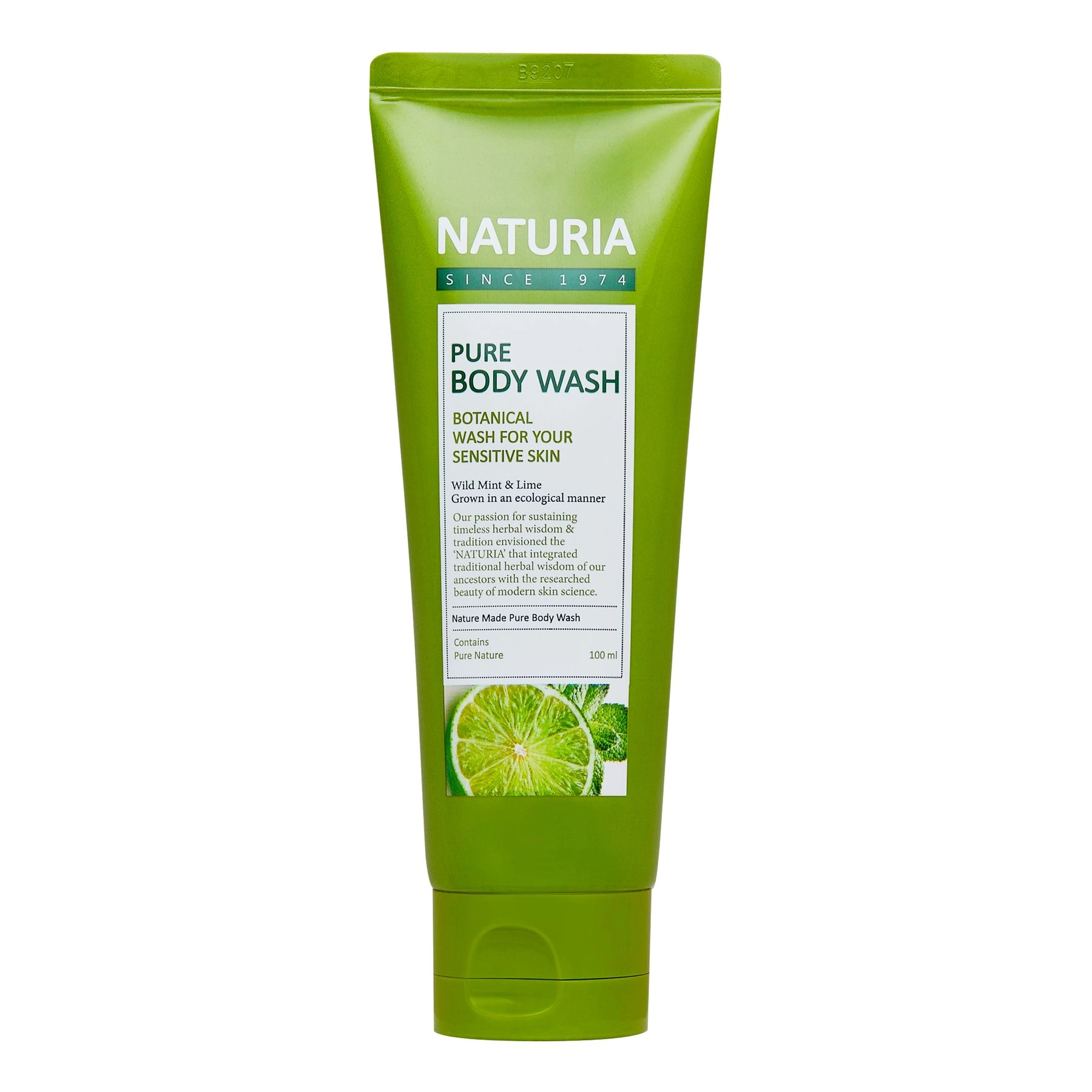 Naturia Гель для душу М'ята-Лайм Natura Pure Body Wash Wild Mint and Lime 100 мл - фото N1