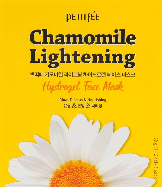 Гідрогелева маска для обличчя з ромашкою - PETITFEE & KOELF Chamomile Lightening Hydrogel Face Mask, 1 шт - фото N1