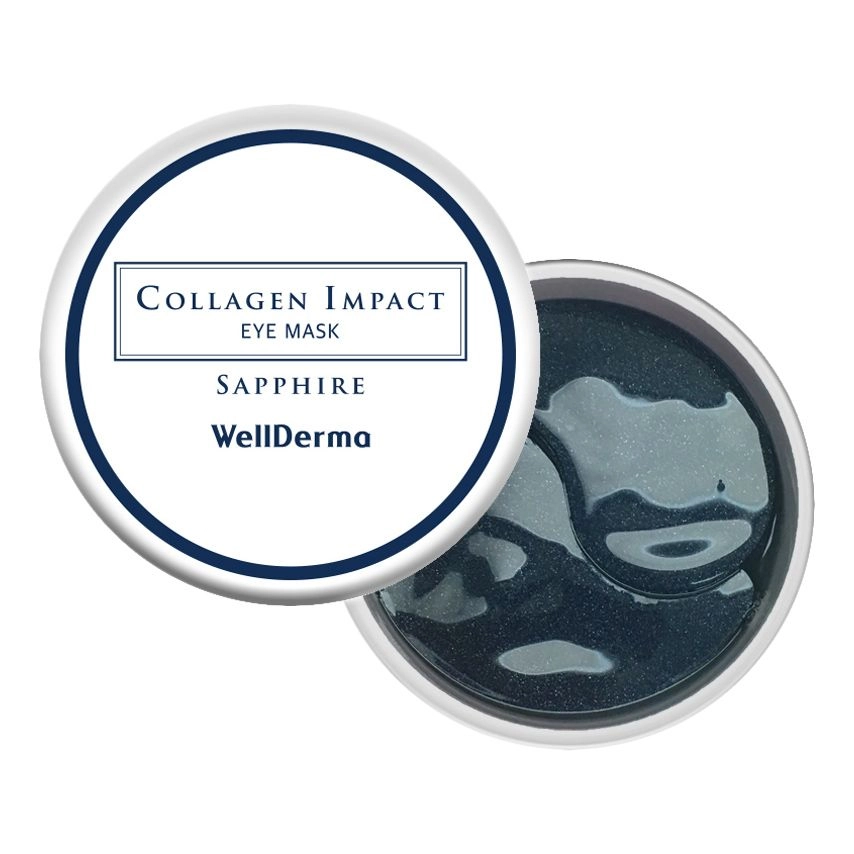 WellDerma Collagen Impact Eye Mask Sapphire Гидрогелевые патчи для глаз с коллагеном 60 шт - фото N1