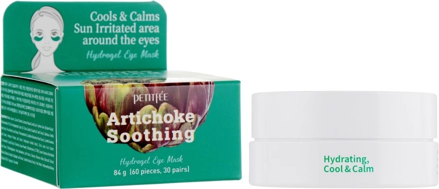Патчи петитфи с артишоком - PETITFEE & KOELF Artichoke Soothing Eye Mask, 60 шт - фото N2