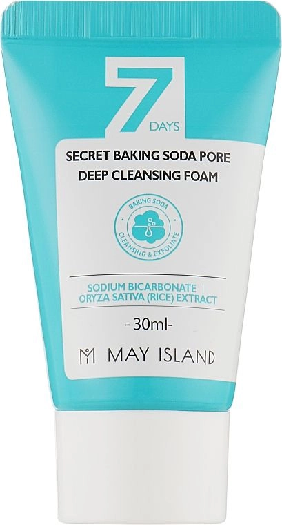 Глибокоочищаюча пінка для вмивання з содою - May Island 7 Days Secret Baking Soda Deep Pore Cleansing Foam, міні, 30 мл - фото N1