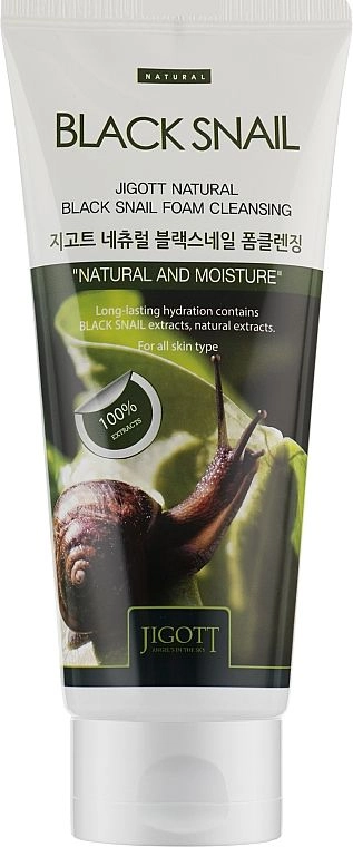 Пінка для вмивання з муцином равлики - Jigott Natural Black Snail Foam Cleansing, 180 мл - фото N2