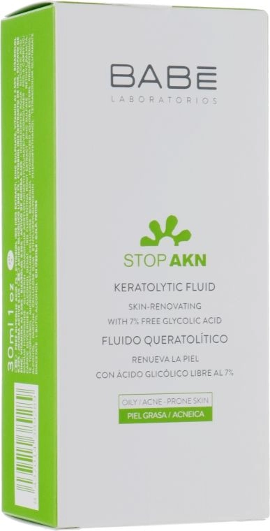 Кератолітичний флюїд із гліколієвою кислотою для проблемної шкіри - BABE Laboratorios Stop AKN Keratolytic Fluid, 30 мл - фото N1