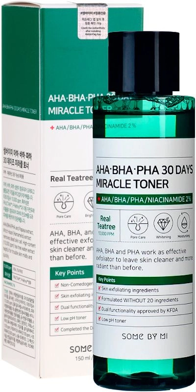 Кислотний очищуючий тонер для проблемної шкіри - Some By Mi AHA-BHA-PHA 30 Days Miracle Toner, 150 мл - фото N1