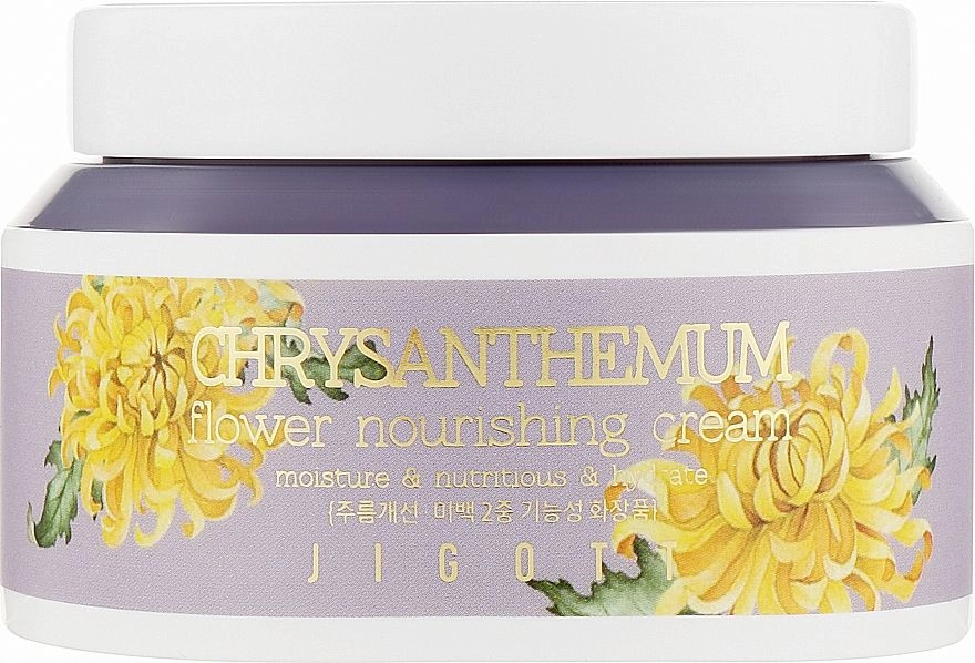 Крем для обличчя живильний екстрактом хризантеми - Jigott Flower Chrysanthemum Nourishing Cream, 100 мл - фото N1