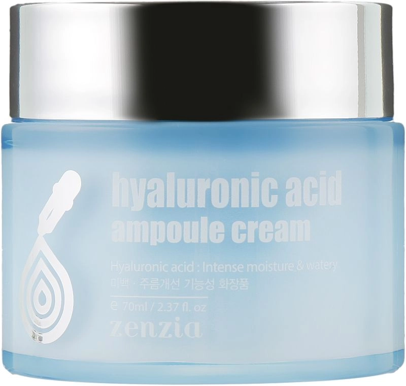 Крем для обличчя з гіалуроновою кислотою - Zenzia Hyaluronic Acid Ampoule Cream, 70 мл - фото N1