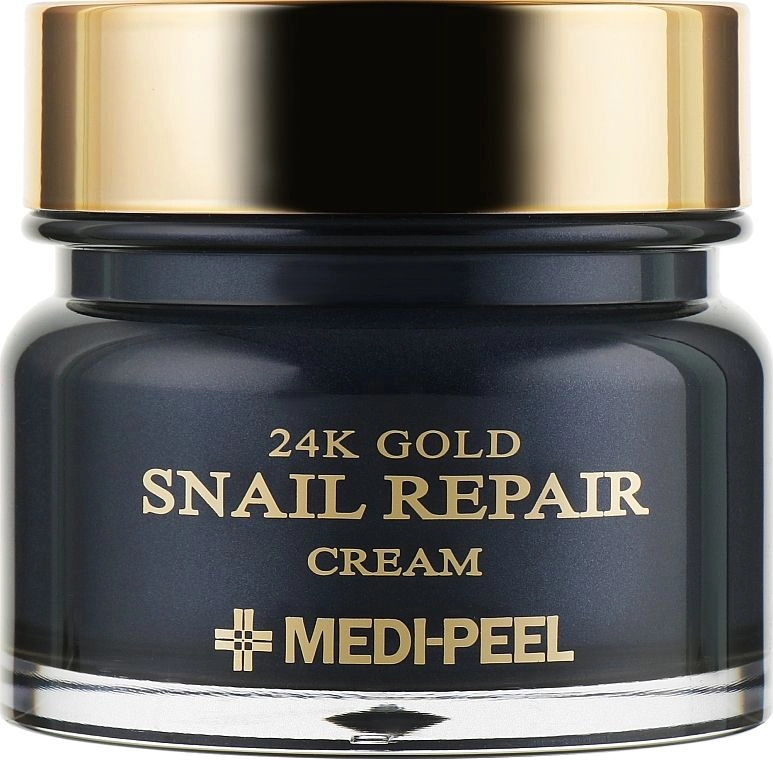 Крем для обличчя з колоїдним золотом і муцином равлика - Medi peel 24k Gold Snail Repair Cream, 50 мл - фото N1