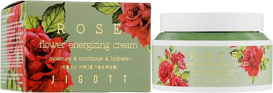 Крем для лица с пептидами дамасской розы - Jigott Rose Flower Energizing Cream, 100 мл - фото N2