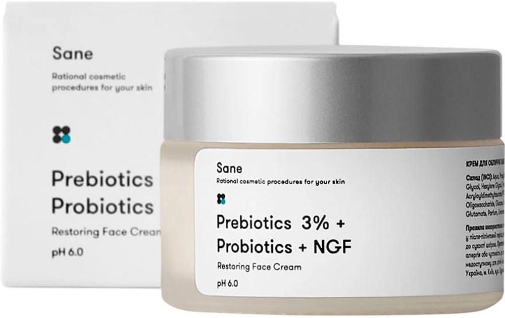 Крем для лица с пробиотиками - Sane Restoring Face Cream, 30 мл - фото N1