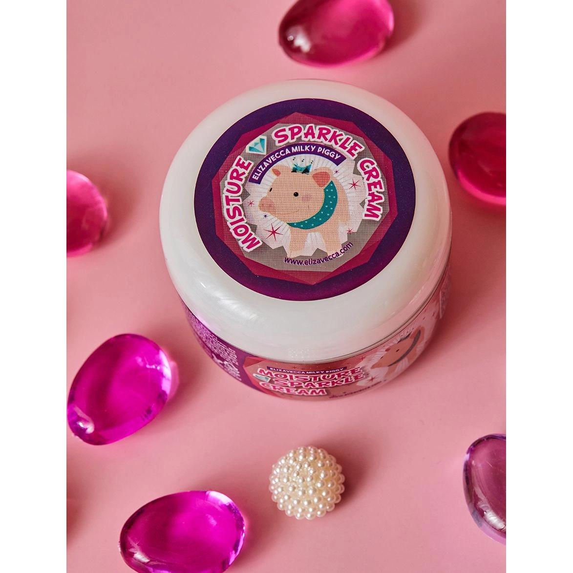 Крем для лица увлажняющий с эффектом сияния - Elizavecca Face Care Milky Piggy Moisture Sparkle Cream, 100 г - фото N7