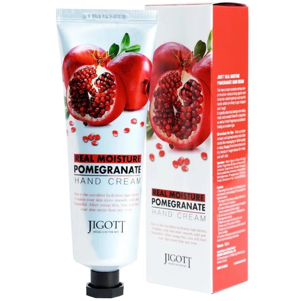 Крем для рук с экстрактом граната - Jigott Real Moisture Pomegranate Hand Cream, 100 мл - фото N1