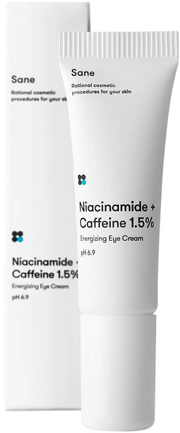 Крем під очі від темних кіл і набряків з кофеїном - Sane Energizing Eye Cream, 10 мл - фото N1