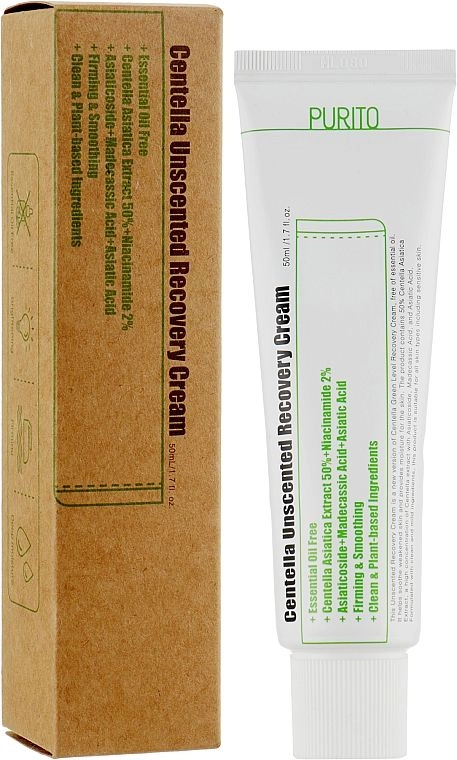 Крем з центелою для чутливої шкіри - PURITO Centella Unscented Recovery Cream, 50 мл - фото N1