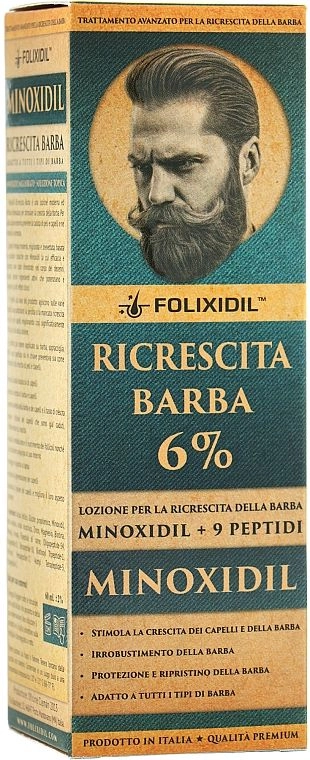 Лосьйон для стимуляції росту бороди 6% - FOLIXIDIL Beard Booster 6%, 60 мл - фото N3