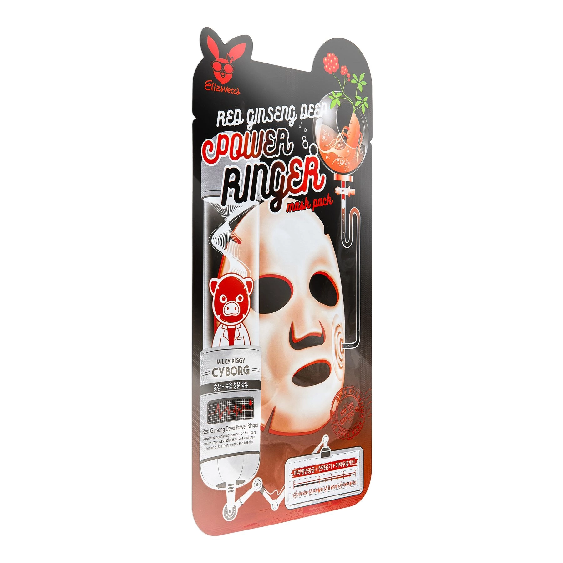 Маска омолоджуюча з женьшенем - Elizavecca Red Ginseng Deep Power Ringer Mask, 1 шт - фото N4