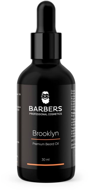 Масло для бороды - Barbers Brooklyn Premium Beard Oil, 30 мл - фото N1