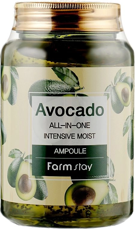 Многофункциональная сыворотка для лица с экстрактом авокадо - FarmStay Avocado All-In-One Intensive Moist Ampoule, 250 мл - фото N2