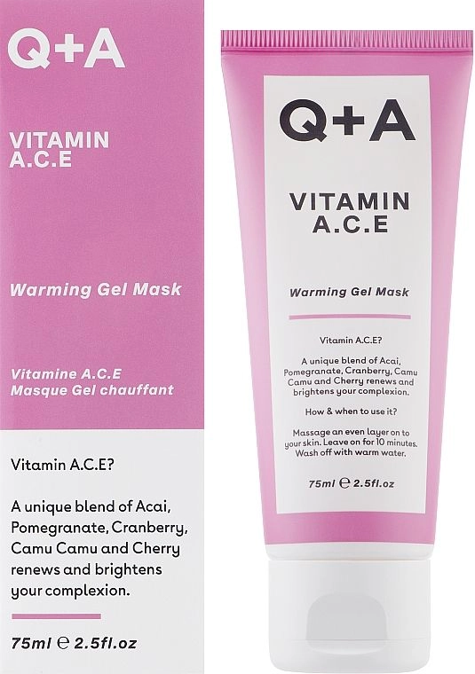 Мультивітамінна маска для обличчя - Q+A Vitamin A.C.E. Warming Gel Mask, 75 мл - фото N1