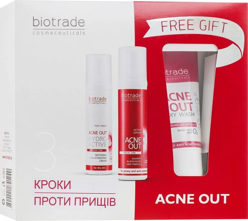 Набор 3 в 1 для жирной и проблемной кожи и кожи против акне - Biotrade Acne Out, 3 продукта - фото N1