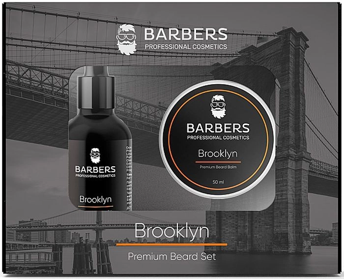 Набор для ухода за бородой Brooklyn - Barbers Brooklyn, масло + бальзам - фото N1