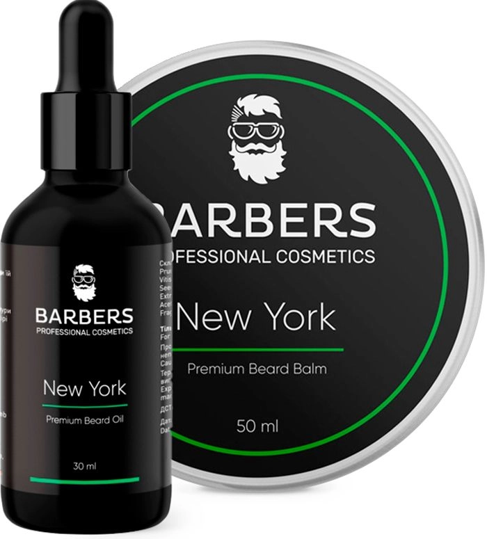 Набор для ухода за бородой New York - Barbers New York, масло + бальзам - фото N2