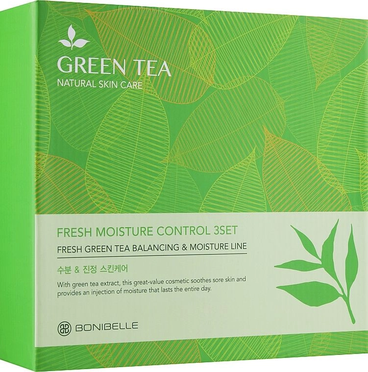 Набір для догляду за обличчям Зелений Чай - Enough Enough Bonibelle Green Tea Moisture Control 3 Set, 5 предметів - фото N2