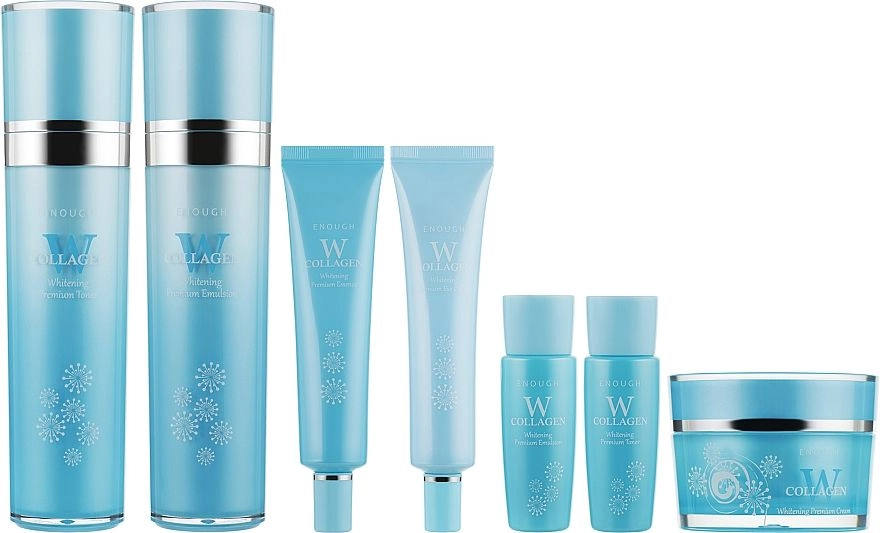 Набор для ухода за лицом - Enough W Collagen Whitening Premium, 7 предметов - фото N1